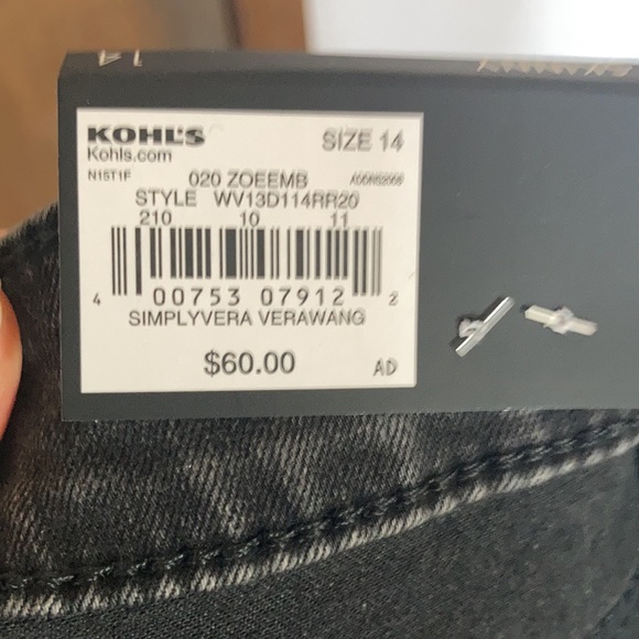 Simply Vera Vera Wang high rise skinny jean floral embroidery power stretch 8 14 - Picture 16 of 16